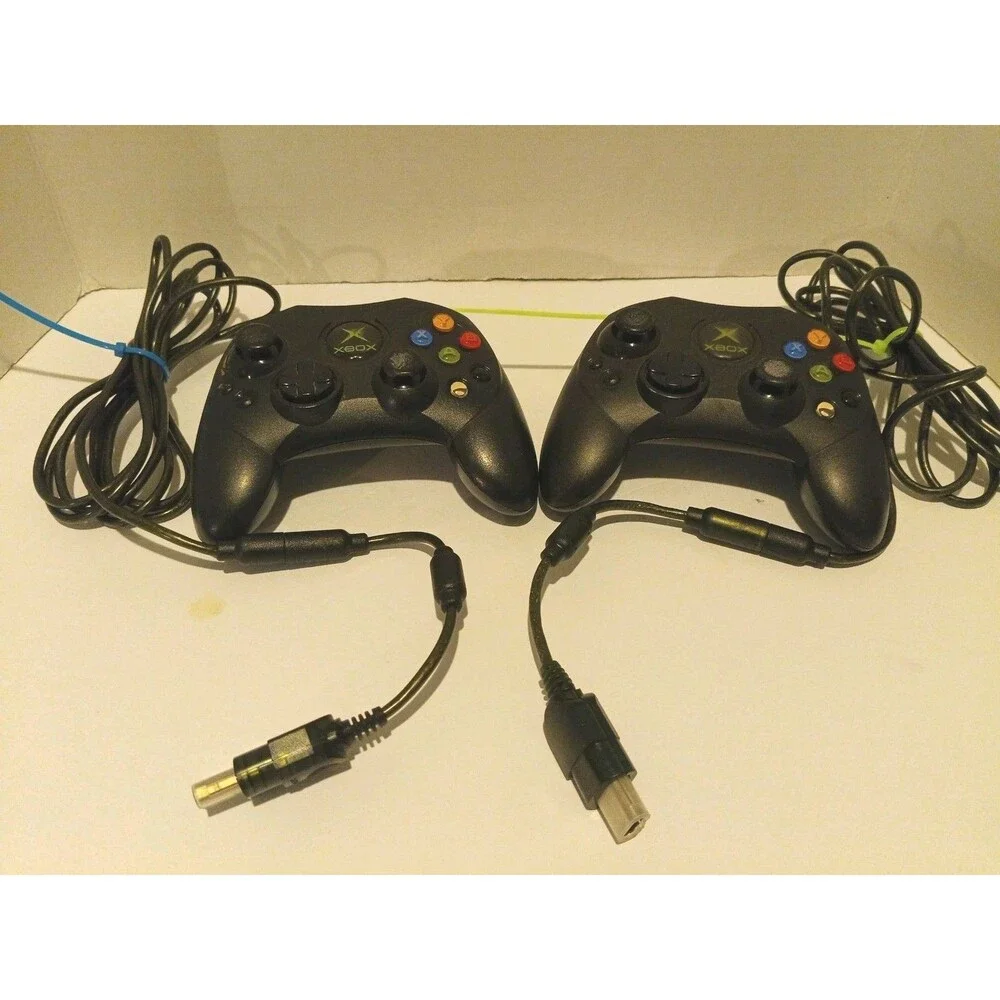 Original Xbox OEM S Type Controller w/Breakaway Cable Lot Of 2